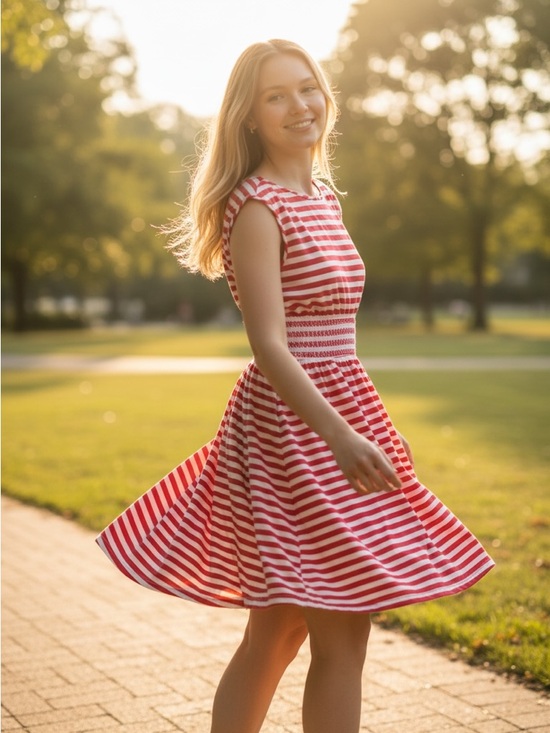 kate spade Dresses & Skirts - Kate Spade New York Leora Striped Smocked Fit & Flare Dress Red White Small
